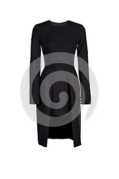 Black female dress isolated on white