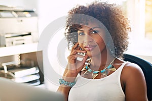 Black female entrepreneur at office photo