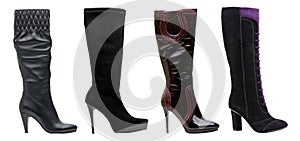 Black female high-heeled boots