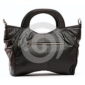 Black female leather handbag