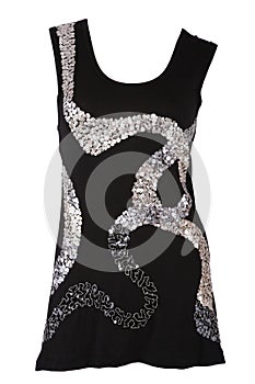 Black female top with sequin