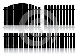 Black fence isolated on white