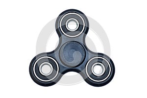 Black Fidget Spinner isolated on white background