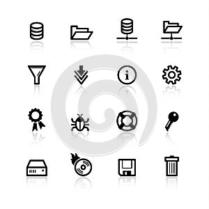 Black file server icons
