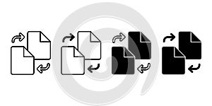 File Sharing Black Icon Bundle for Online Collaboration and Data Transfer System