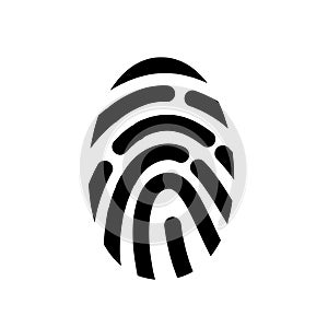 Black finger print. Isolated Vector Illustration