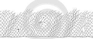 Black fisherman rope net vector seamless texture on white