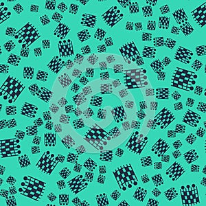 Black Fishing net pattern icon isolated seamless pattern on green background. Fishing tackle. Vector