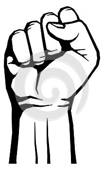 Black fist icon. Uprising symbol. Power sign