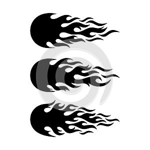 Black flame design elements