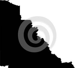 Black map of YUKON, CANADA