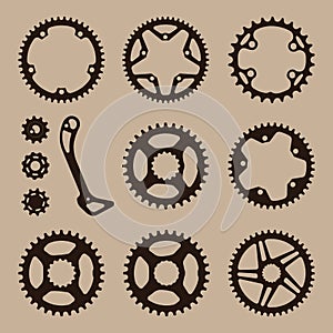 Bicycle gear cogwheel sprocket symbols chain wheel photo
