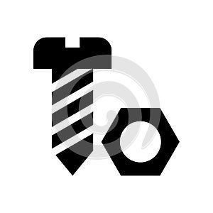 Black flat design bolt icon