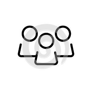 Black flat icon of group of people team, collaboration . Business vector illustration.