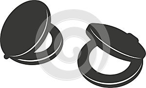 Black flat silhouette of a castanet. A vector image.