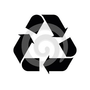 Black flat universal recycling symbol