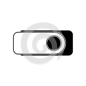 Black flat vector memory stick icon isolated; EPS 10