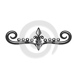 black fleur de lis icon vector element concept design