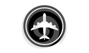 Black flight airport icon