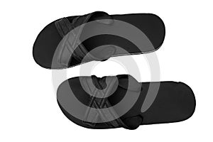 Black flip flop isolated on white