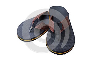 Black flip flop of sandals isolated white background