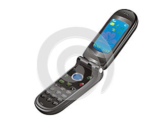 Black flip phone