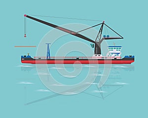 Black floating crane