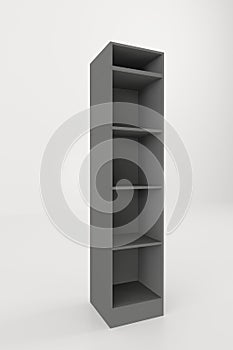 Black Floor Display Rack For Supermarket Blank Empty Displays With Shelves Products On White Background Isolated.