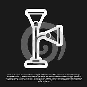 Black Floor lamp icon isolated on black background. Vector