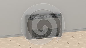 Black floor mounted air conditioner
