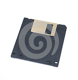 Black Floppy Disc Isolated on white