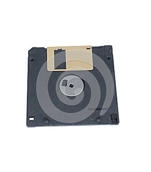 Black Floppy Disc Isolated on white