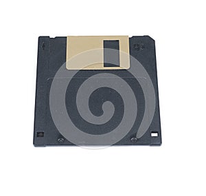 Black Floppy Disc Isolated on white