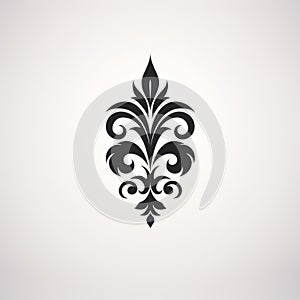 Black Floral Art Design: Baroque-inspired Ornamentation With Minimalistic And Realistic Details