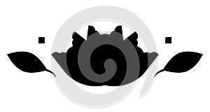 Black Floral doddle design element, vector illustration, logo