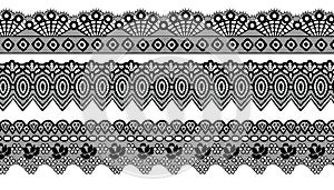 Black Floral Pattern Trim Lace Ribbon for Decorating