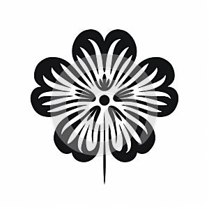 Black Flower: A Bold And Simplistic Japanese-inspired Illustration