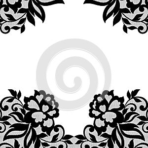 Black flower lace ornament.