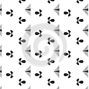 Black flower with line in triangle shape pattern background