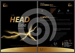 Black Flyer Template with Golden Strip and Fissure
