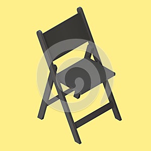 black foldable isometric stool vector photo