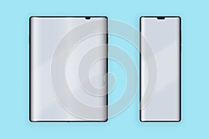 Black Foldable Smartphone UI example mockup