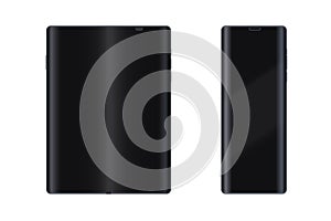 Black Foldable Smartphone UI example mockup