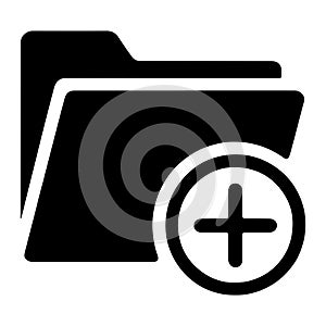 Black folder with plus icon document create