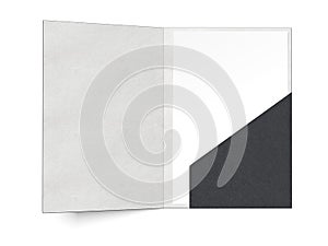 Black folder with a sheet
