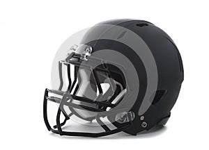 Black Football Helmet on white