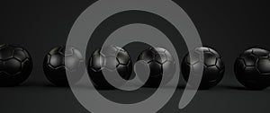 Black Footballs Black Background