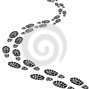 Black Footprints Silhouette Set. Vector