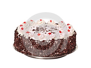 Black Forest Cake on white background