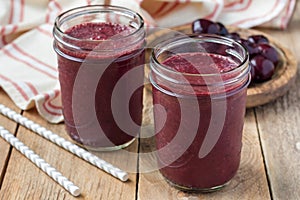 Black forest smoothie with cherry, almond milk and cacao